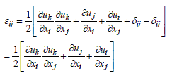 歪テンソルの式（非線形の項はあり）