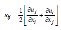 歪テンソルの式（非線形の項は無視）