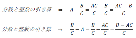 分数と整数の引き算のやり方1