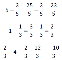 分数と整数の引き算のやり方2