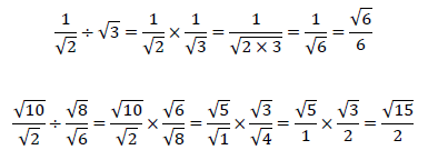 分数の平方根と割り算、有理化2