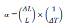 α＝(ΔL/L)×(1/ΔT)