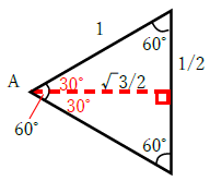 cos30度と直角三角形