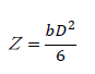 Ｚ=(bD^2)/6