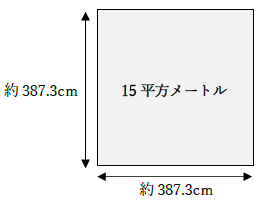15平方メートルの正方形は何センチ