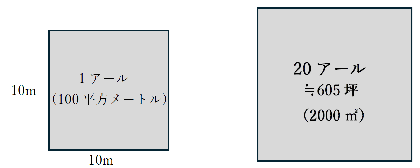 20アールは何坪