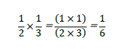 1/2×1/3＝((1×1))/((2×3) )＝1/6