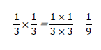 1/3×1/3＝(1×1)/(3×3)=1/9