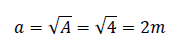 a=√A=√4=2m