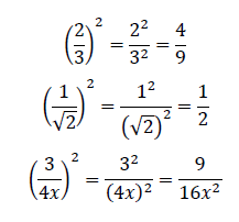 分数の２乗の計算、√の関係2