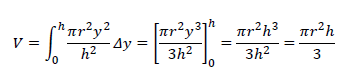図　円錐の体積と公式、証明4