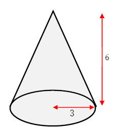 図　円錐の体積と公式の問題