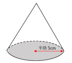 円錐の底面積を求める例題
