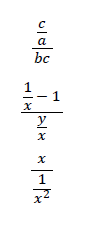 図　繁分数式の問題の解き方、計算1