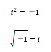 図　虚数とi、二乗、ルートの関係