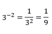 3^- 2=1/3^2 =1/9