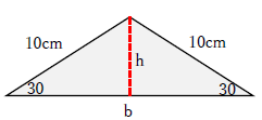 角度が30度の二等辺三角形
