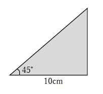 角度が45度の三角比と辺の長さ