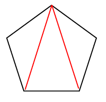正5角形を三角形に分割する