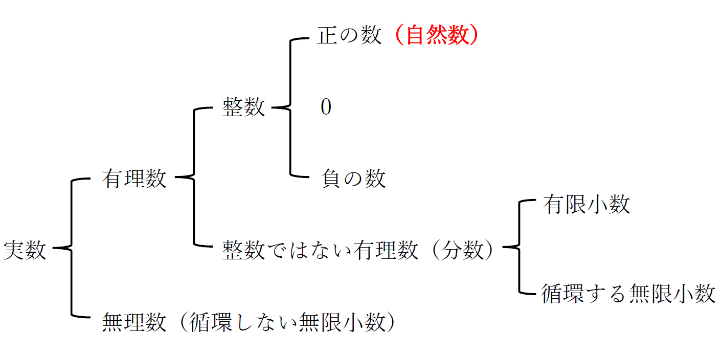 正の整数と自然数の違い