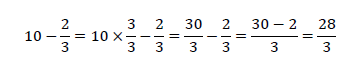 整数と分数の引き算