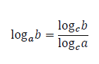 log_a b=(log_c b)/(log_c a)
