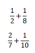 分数の足し算の問題と計算1