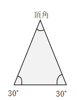 図　頂角の求め方と二等辺三角形