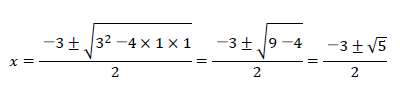 x=－3±32－4×1×12=－3±9－42=－3±52