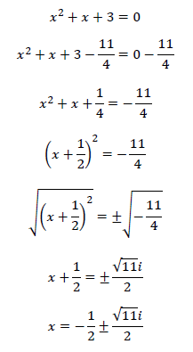x^2+x+3=0の解き方は？解、計算の流れ