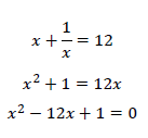 x+1/x=12の解き方は？解、計算の流れ1