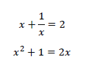 x+1/x=2の解き方は？解、計算の流れ1