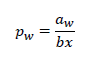 p_w=a_w/bx