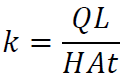 k=QL/HAt