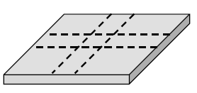長方形板の曲げ応力と交差梁